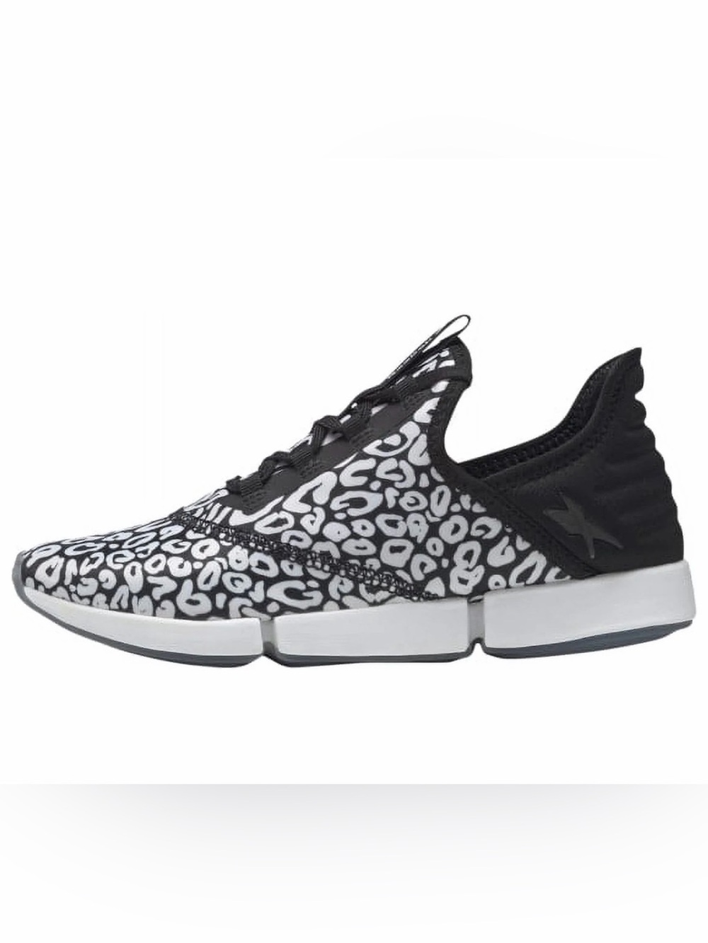Reebok Dailyfit DMX Black & White Animal Print Slip-On Sneakers